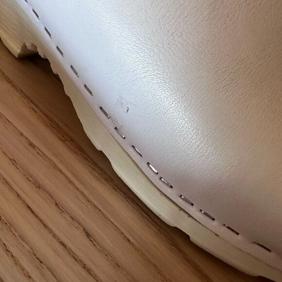 Vollsja Geniune Leather Wooden Clogs Made in EU White size 40/ 10 - Picture 2 of 10